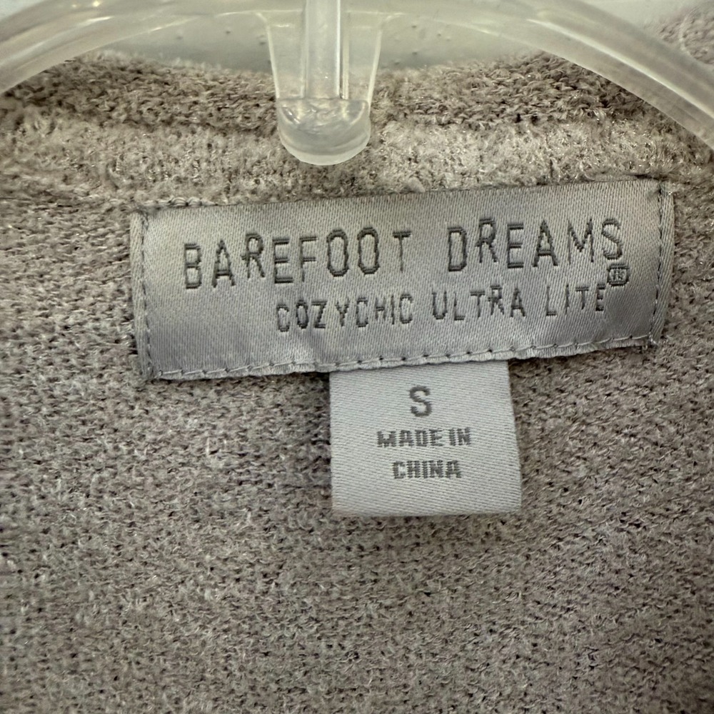 Barefoot Dreams CozyChic Ultra Lite Hooded Cardigan Women's Small Beige‎ Sweater - Picture 2 of 9